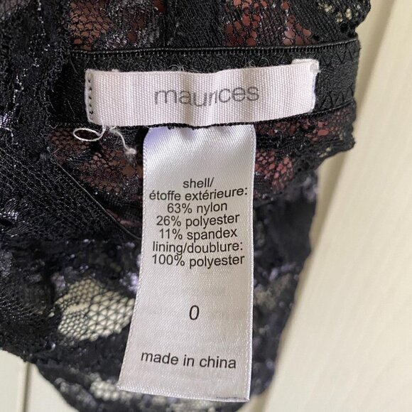 Maurices Women's Black Lace Unlined Racerback Adjustable Strap Bralette Size 0X - Picture 2 of 6